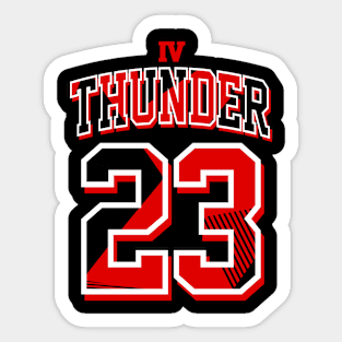 Thunder Red 4 Sneaker Art Black Sticker